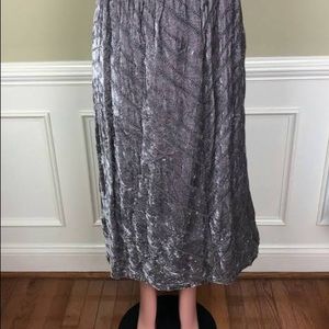 J. Jill Womens Skirt Gun Metal Crushed Velvet